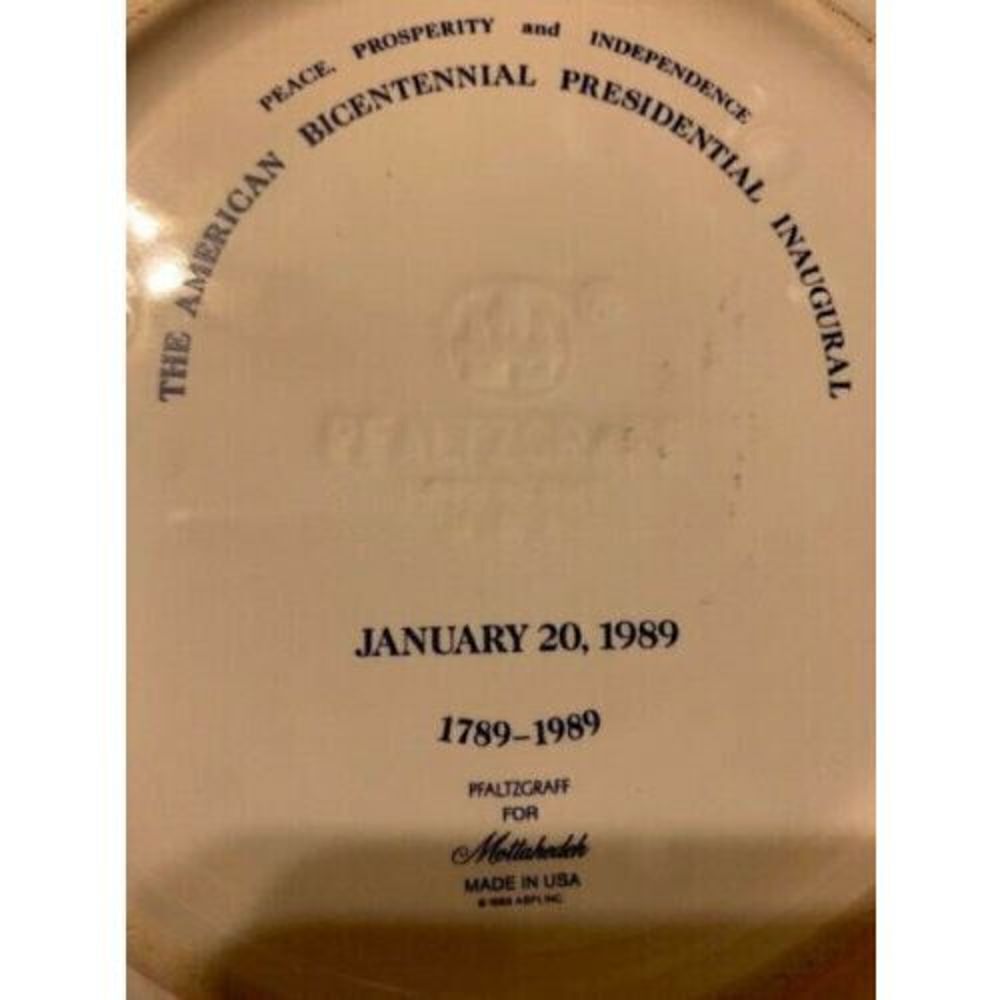 GEORGE H.W. BUSH PFALTZGRAFF INAUGURATION PLATE 1989 - Picture 5 of 5